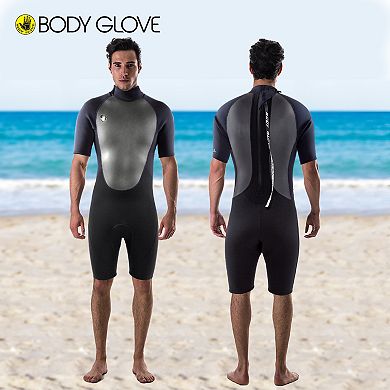 Body Glove Pro3 Men Shorty Wetsuit 2/1mm Back Zip Short Sleeve Spring Wet Suit