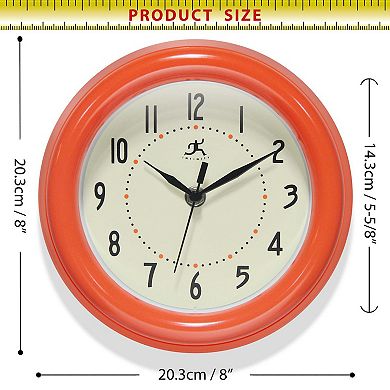 Infinity Instruments Spartan 8-in. Round Wall Clock