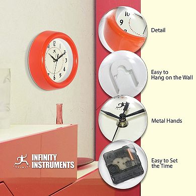 Infinity Instruments Spartan 8-in. Round Wall Clock