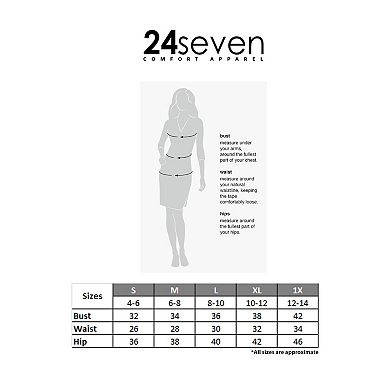 Women's 24Seven Comfort Apparel Print Elastic Waist Pocket Midi Skirt