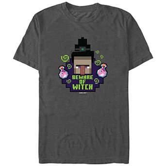 Big & Tall Minecraft Beware Of Witch Graphic Tee