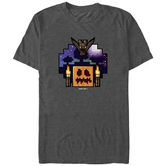 Big & Tall Minecraft Terrified Pumpkin Graphic Tee