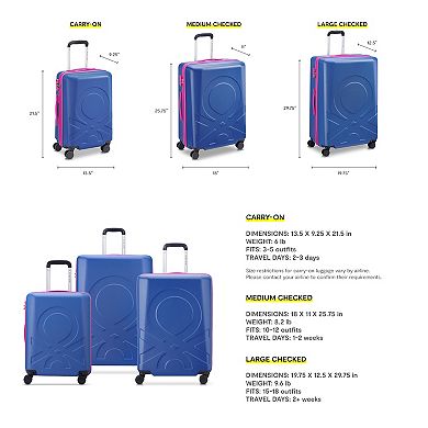 DELSEY PARIS x Benetton Fabrica Hardside Spinner Luggage
