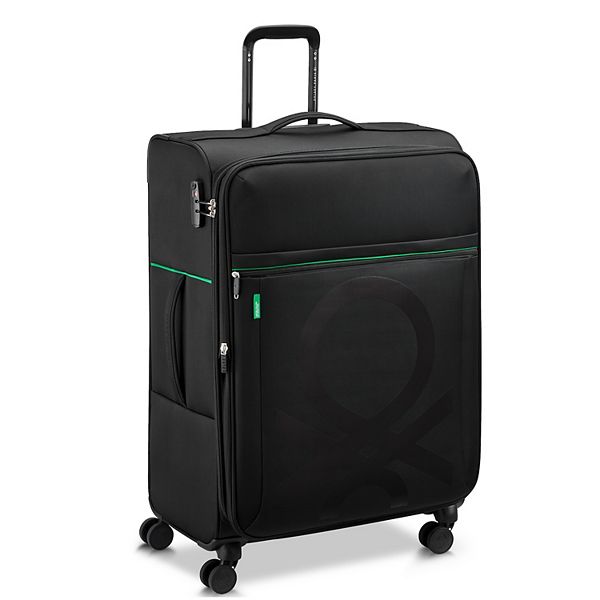 DELSEY PARIS x Benetton Color Block Softside Luggage - Black (23 INCH)