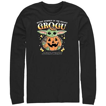 Big & Tall Star Wars The Mandalorian Grogu Cutest Pumpkin In The Galaxy Long Sleeve Graphic Tee