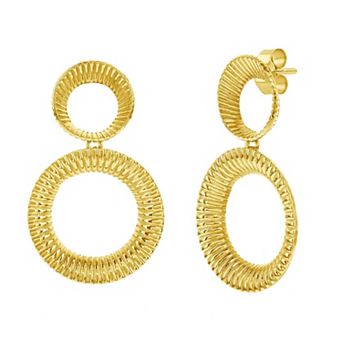 Argento Bella 14k Gold Over Sterling Silver Round Dangle Earrings