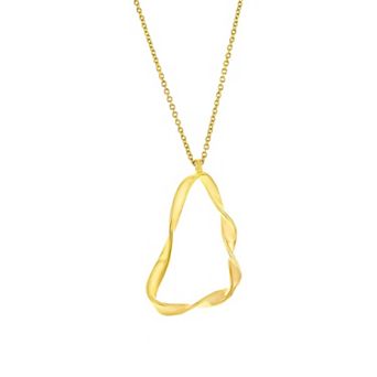 Argento Bella 14k Gold Over Sterling Silver Twist Triangle Necklace