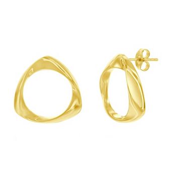 Argento Bella 14k Gold Over Sterling Silver Twist Triangle Earrings