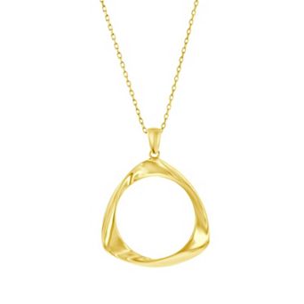 Argento Bella 14k Gold Over Sterling Silver Twist Triangle Necklace