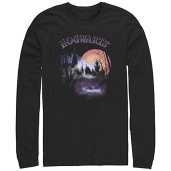 Big & Tall Harry Potter Spooky Hogwarts Long Sleeve Graphic Tee