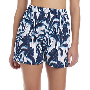 Women's Modern Supply by Sanctuary Pleated High Waist Swim Cover Up Shorts