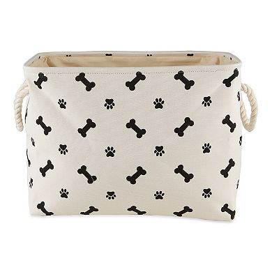 Bone Dry Polyester Paw & Bone Rectangle Pet Bin