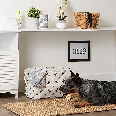 Bone Dry Polyester Paw & Bone Rectangle Pet Bin