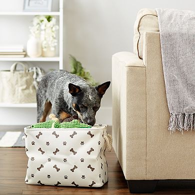 Bone Dry Polyester Paw & Bone Rectangle Pet Bin