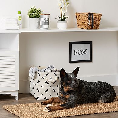 Bone Dry Polyester Paw & Bone Rectangle Pet Bin