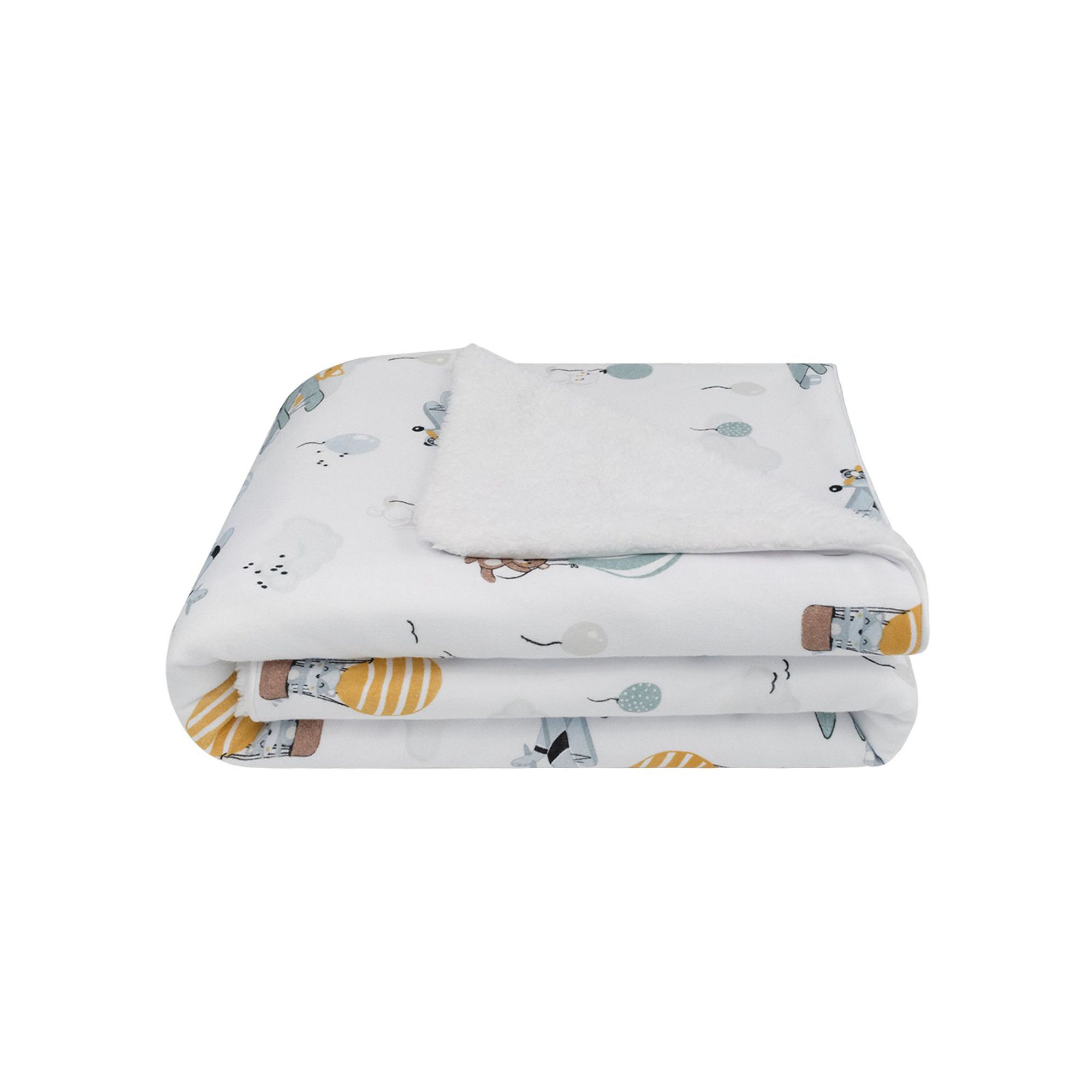 Living Textiles Jersey Sherpa Blanket, Up Up And Away