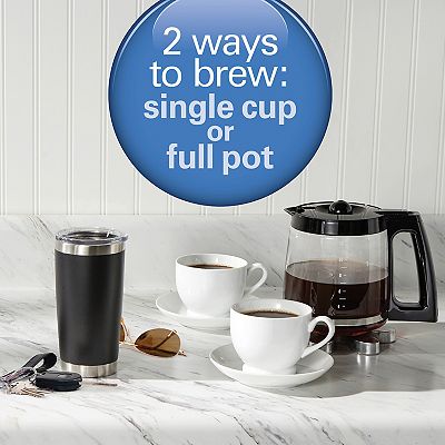 2-Way Coffee Maker with 12 Cup Carafe, Black & Stainless
