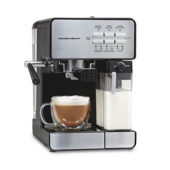 Hamilton Beach Slide & Lock Espresso Maker with Automatic Milk Reservoir