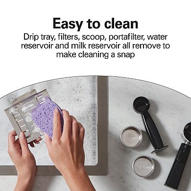 Hamilton Beach Slide & Lock Espresso Maker with Automatic Milk Reservoir