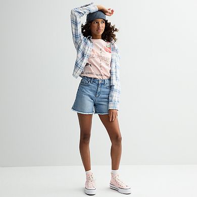 Girls 6-20 SO® High Rise Mid Length Relaxed-Fit Denim Shorts in Regular & Plus Size