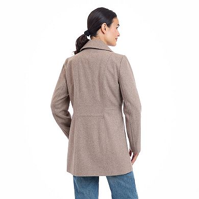 Women's London Fog Single Breasted Coat & Scarf