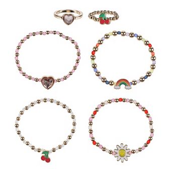 Girls Elli by Capelli 6 pc Charm Bracelets & Rings Set