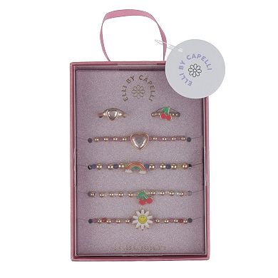 Girls Elli by Capelli 6-Piece Charm Bracelets & Rings Set