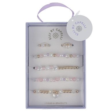 Girls Elli by Capelli 6-Piece Beaded Bracelets & Rings Set