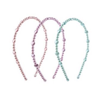 Girls Elli by Capelli 3 pk Heart Beaded Headband Set