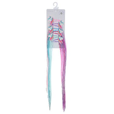 Girls Elli by Capelli 6-pk. Unicorn Faux Hair & Tinsel Snap Clip Set