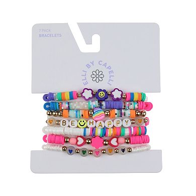 She'll love accessorizing with this girls Elli by Capelli seven-pack beaded bracelet set.
