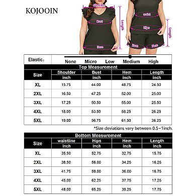 Women's Plus Size Pajama Set Lounge Set Short Sleeve Tops Loungewear Top And Shorts