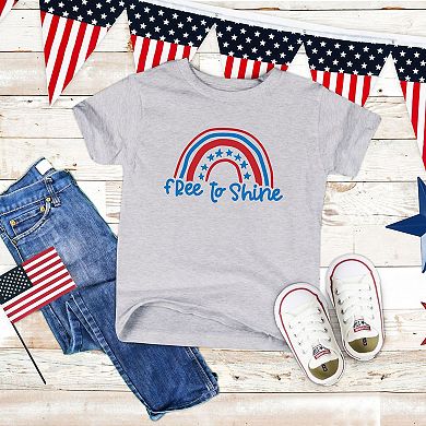 Free To Shine Rainbow Youth Short Sleeve Graphic Tee