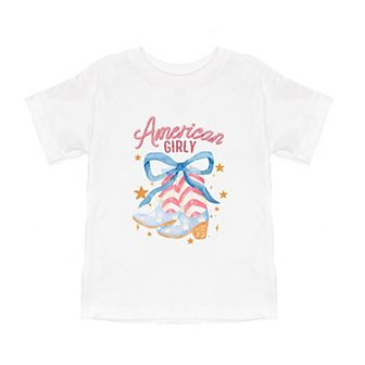 American Girly Coquette Boots Toddler Short Sleeve Graphic Tee