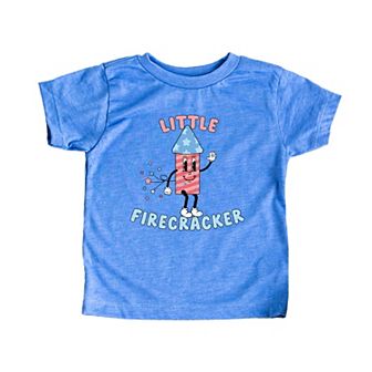 Retro Little Firecracker Toddler Short Sleeve Graphic Tee