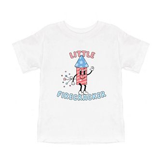 Retro Little Firecracker Toddler Short Sleeve Graphic Tee