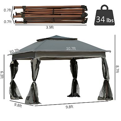 Outdoor Patio Pop Up Canopy Gazebo - Spacious and Durable Tent with Quick Assembly, UV Protection
