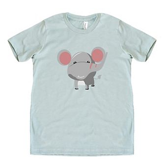 Elephant Colorful Youth Short Sleeve Graphic Tee