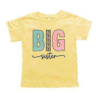 Big Sister Leopard Toddler Short Sleeve Graphic Tee