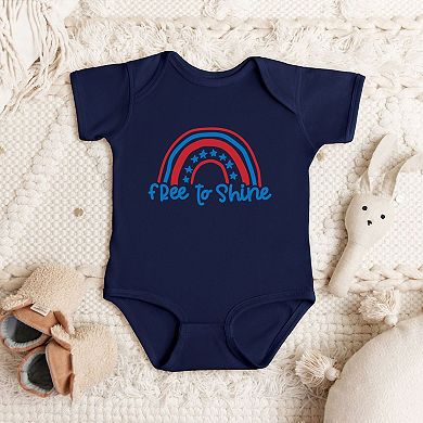 Free To Shine Rainbow Baby Bodysuit