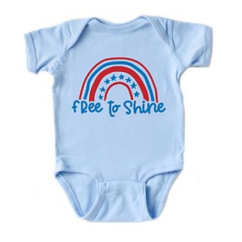 Free To Shine Rainbow Baby Bodysuit