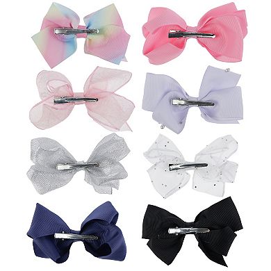 Girls' Elli by Capelli 8-pack Bow Hair Clips Set