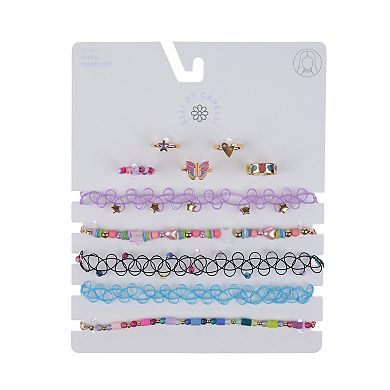 Girls Elli by Capelli 10-pc. Mixed Ring & Choker Necklace Set