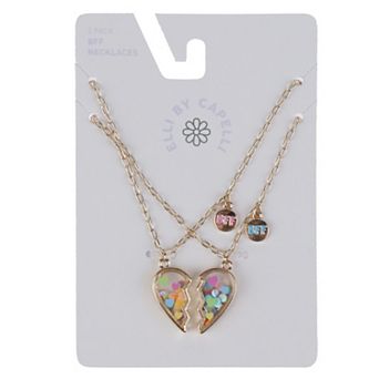Girls Elli by Capelli 2 pc BFF Broken Heart Necklace Set