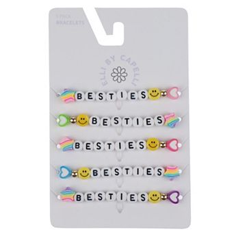 Girls Elli by Capelli 5 pk "Besties" Beaded Bracelet Set