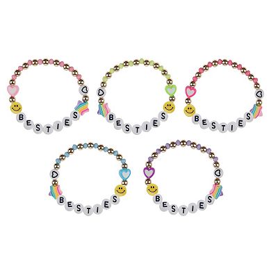Girls Elli by Capelli 5-pk. "Besties" Beaded Bracelet Set