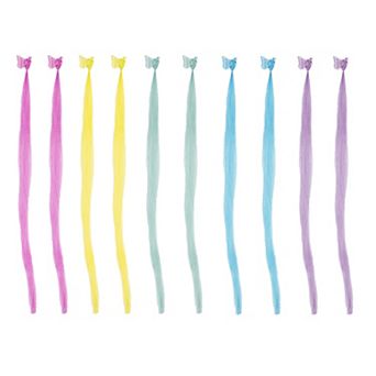 Girls' Elli by Capelli 10-pack Butterfly Claw Clips with Faux Colorful Hair Highlights