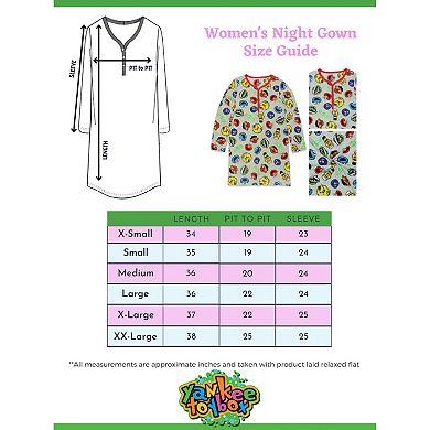 Sesame Street Elmo Women's Long Sleeve Henley Dorm Nightgown Sleep Dress Pajamas