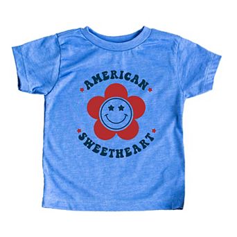 American Sweetheart Flower Toddler Short Sleeve Graphic Tee