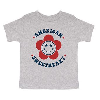 American Sweetheart Flower Toddler Short Sleeve Graphic Tee
